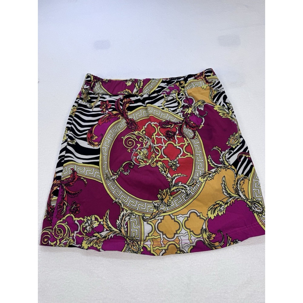 Like An Angel Women’s XL Mini Skirt Baroque Zebra Print Stretch‎ Pull On - Picture 13 of 16